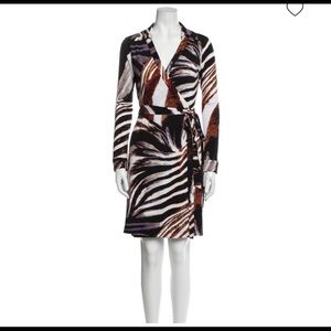 NWT Calvin Klein Animal Print Wrap Dress sz8